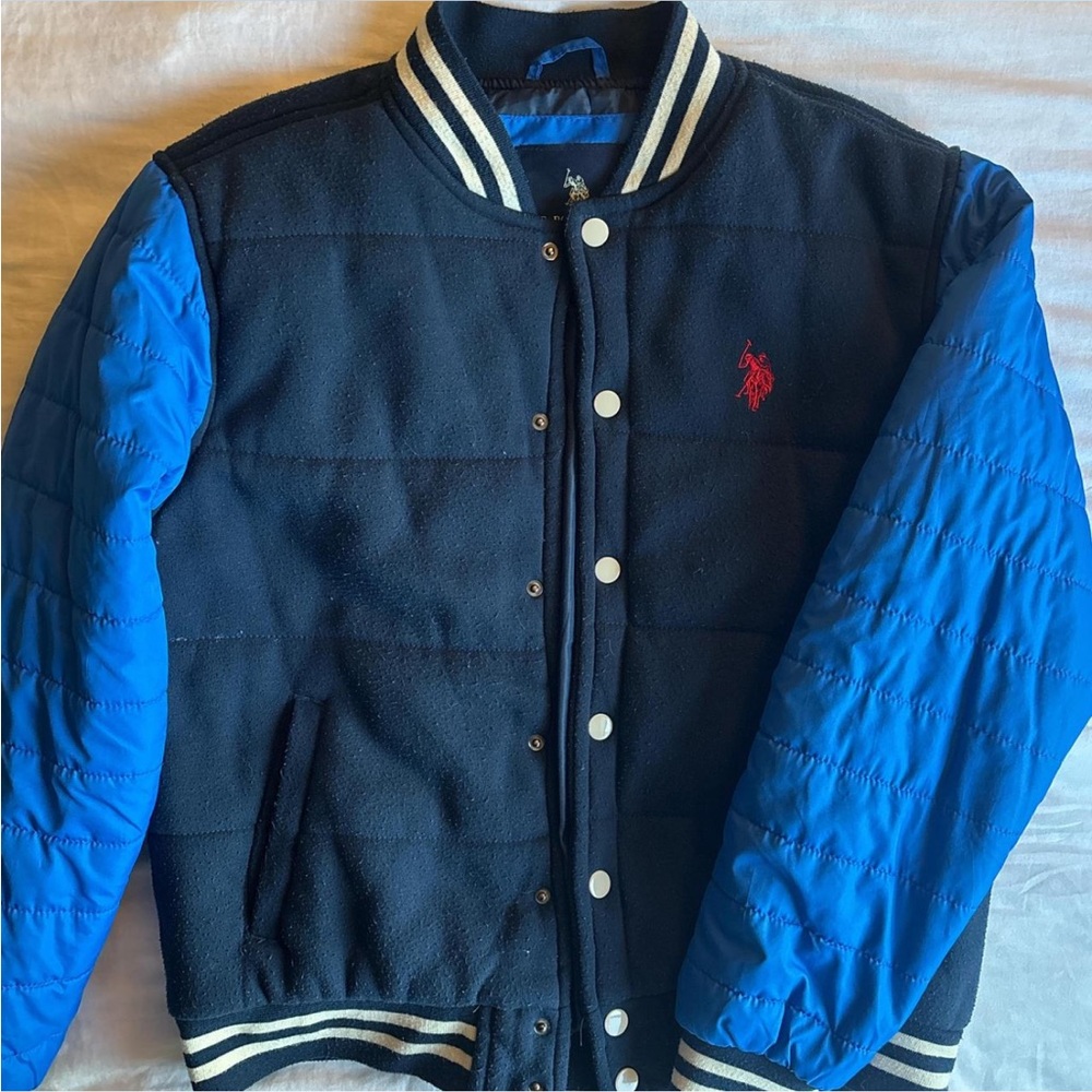 U.S. Polo Assn. Navy and Royal Blue Varsity Bomber Jacket